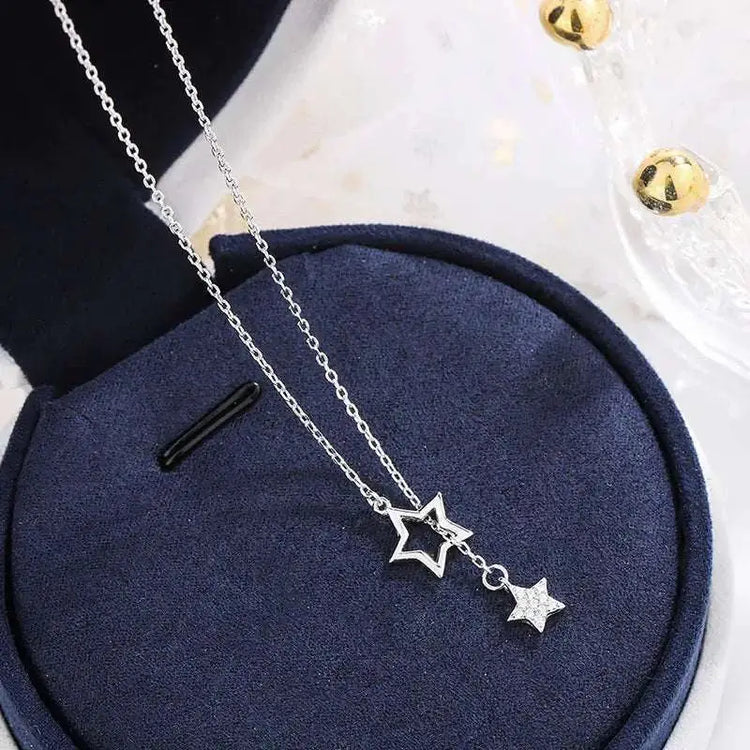 2020 Silver Star Necklace with Diamond Accent (Simple) Mystorenews.shop