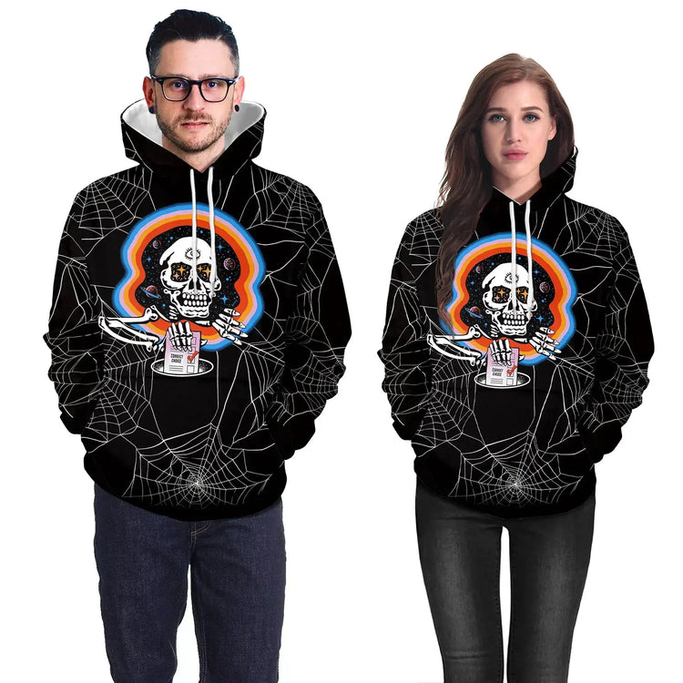 Halloween Skull Hooded Sweatshirt for Women Mystorenews.shop
