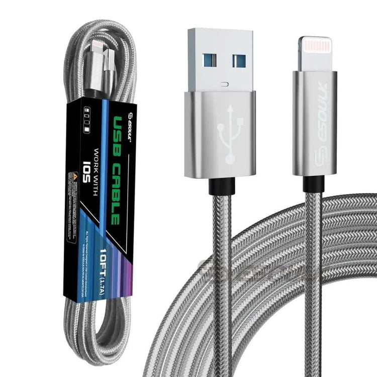Câble USB 10FT pour iPhone XS/XR/XS MAX 1.7A – Charge Rapide et Longueur Idéale DC-THE CEO