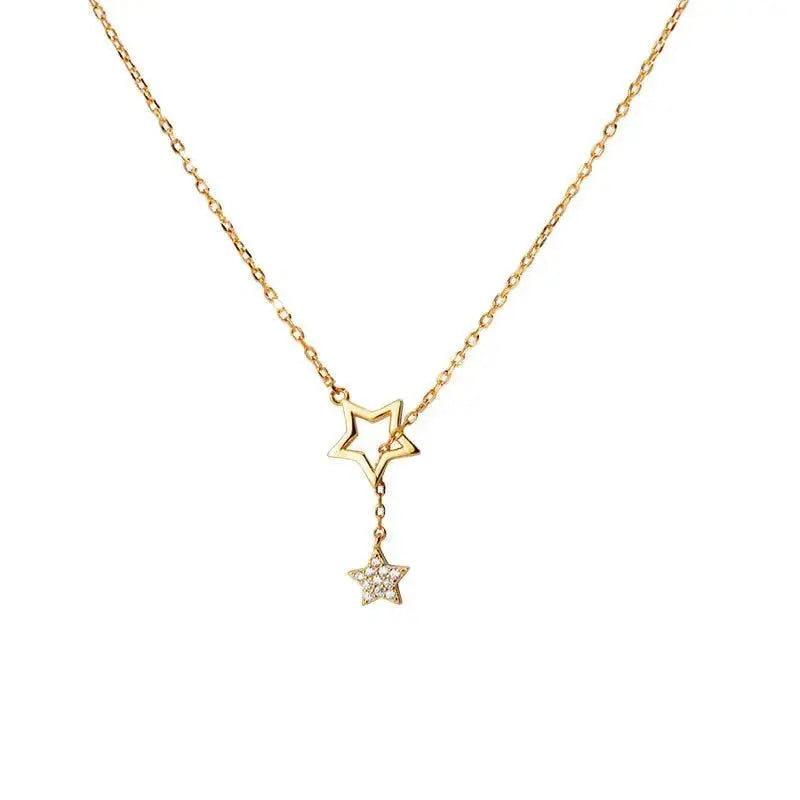 2020 Silver Star Necklace with Diamond Accent (Simple) Mystorenews.shop