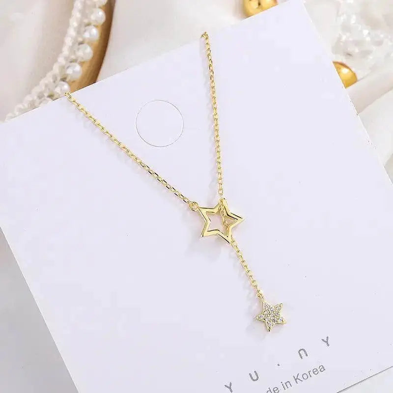 2020 Silver Star Necklace with Diamond Accent (Simple) Mystorenews.shop