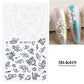 3D Hollow White Bridal Lace Butterfly Nail Stickers Mystorenews.shop