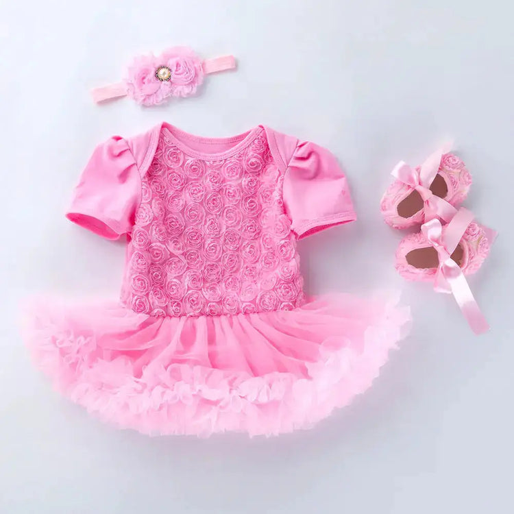 Baby Floral Short Sleeve Romper Set with Headband Mystorenews.shop