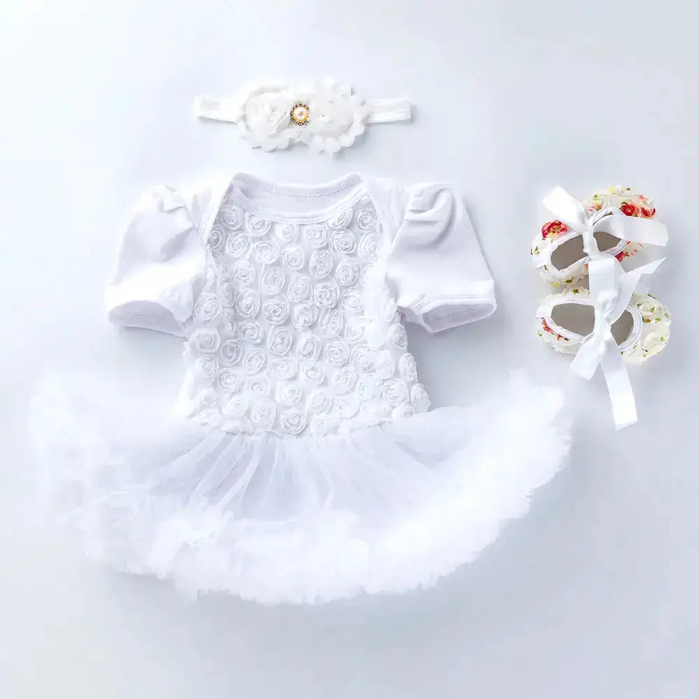 Baby Floral Short Sleeve Romper Set with Headband Mystorenews.shop
