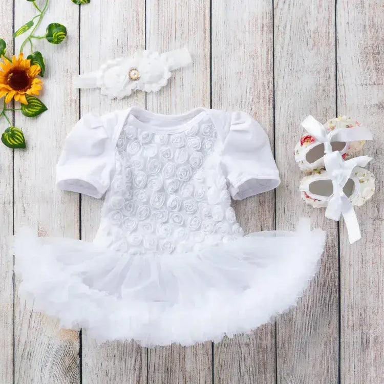 Baby Floral Short Sleeve Romper Set with Headband Mystorenews.shop