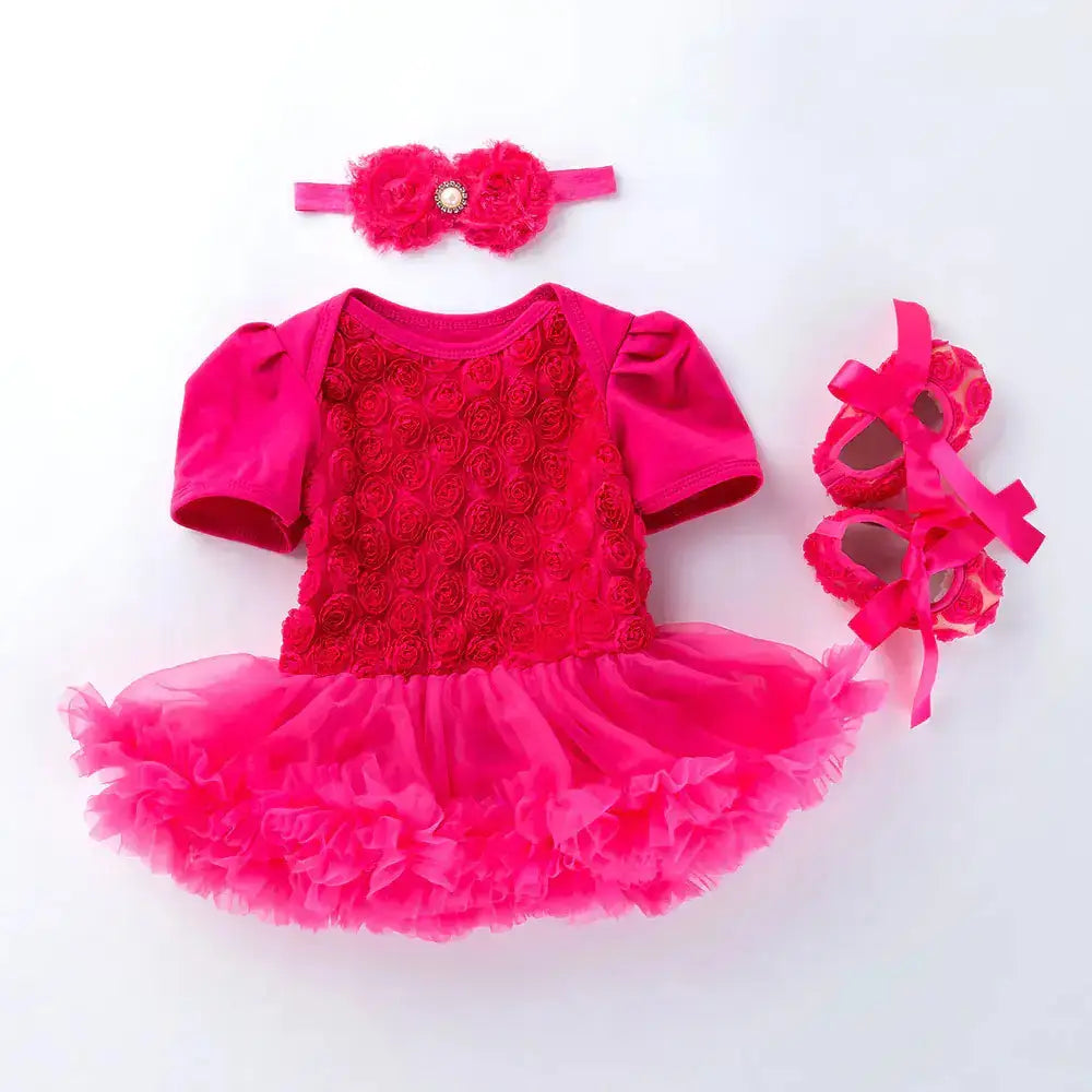 Baby Floral Short Sleeve Romper Set with Headband Mystorenews.shop