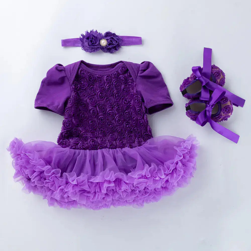 Baby Floral Short Sleeve Romper Set with Headband Mystorenews.shop
