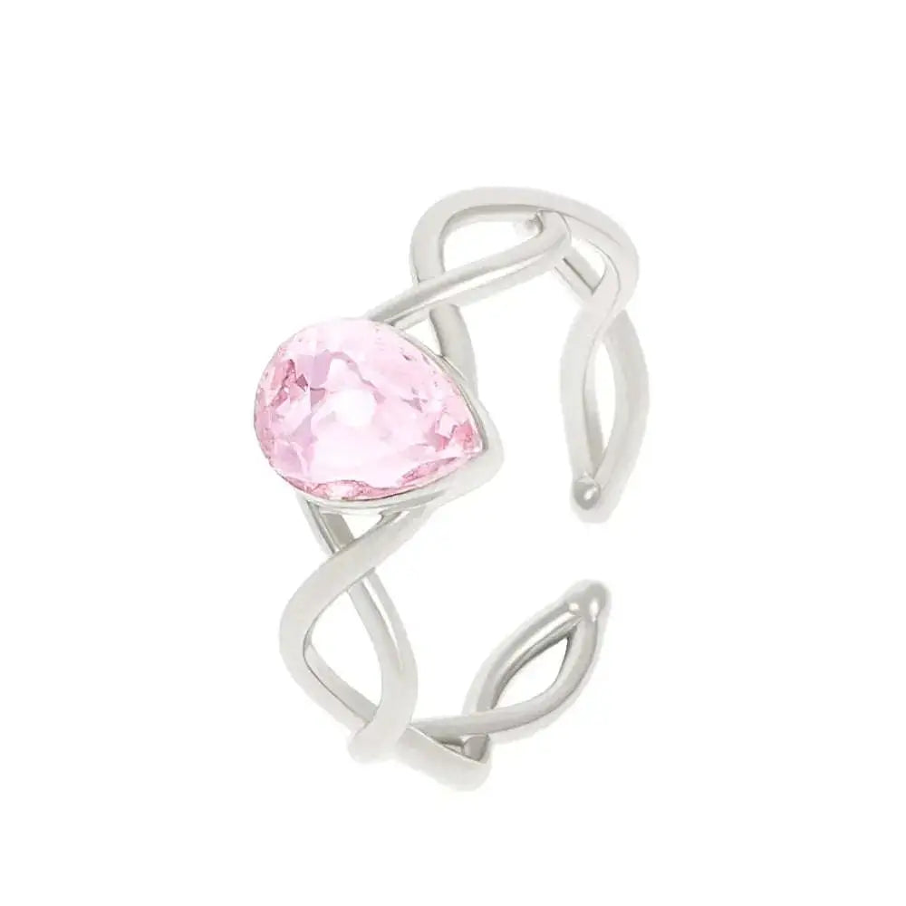 Barbie Rainbow Fairy Water Drop Ring with Pink Zircon Mystorenews.shop