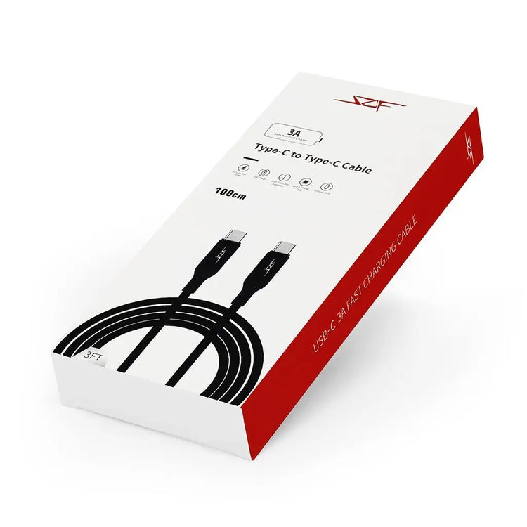 Câble USB C vers USB C 3 ft - Charge et transfert de données rapides DC-Simply Carbon Fiber