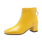 Chunky Heeled Patent Ankle Boots for Women Mystorenews.shop