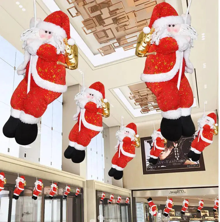 Climbing Santa Claus Christmas Scene Decoration Ornament Mystorenews.shop