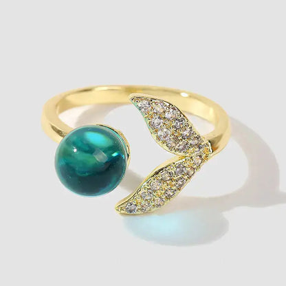 Creative Fashion Ocean Beads Mermaid Tail Ring Mystorenews.shop
