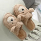 Cute Bear Winter Plush Slippers for Home Warmth Mystorenews.shop