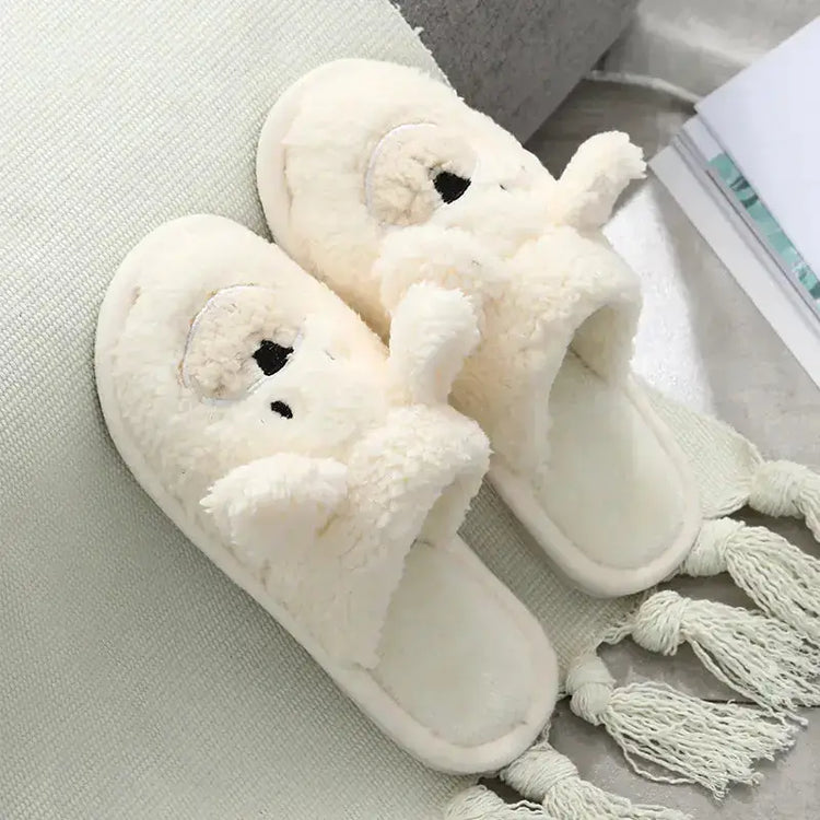 Cute Bear Winter Plush Slippers for Home Warmth Mystorenews.shop
