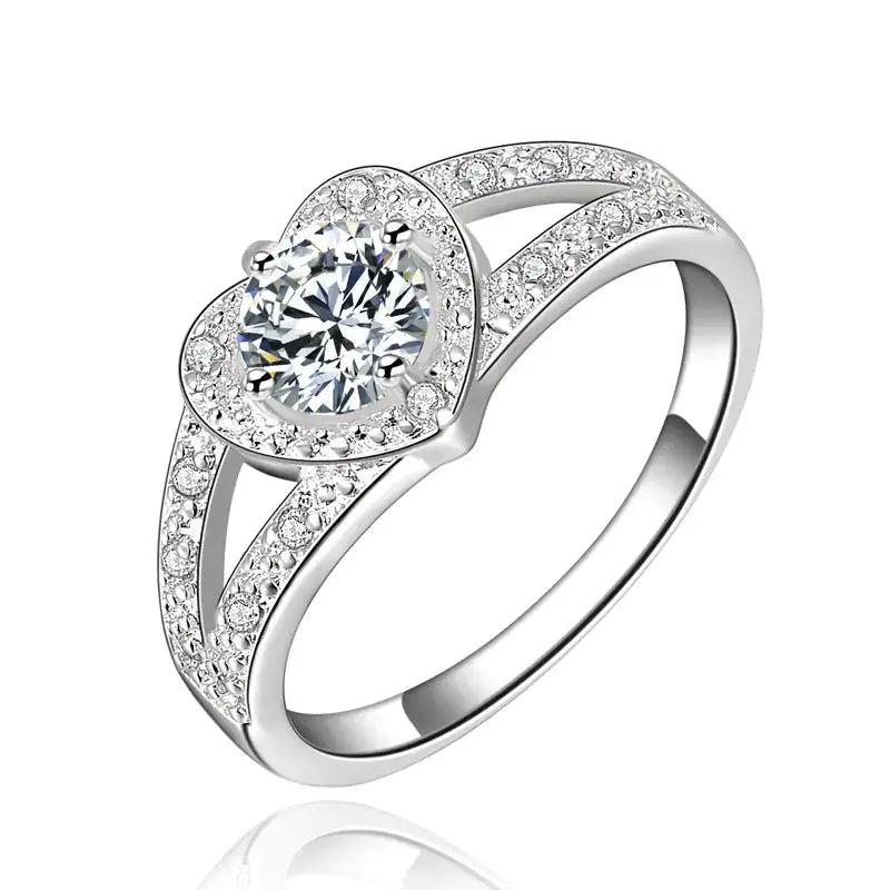 Elegant Heart Ring with Zirconia in 925 Silver Mystorenews.shop