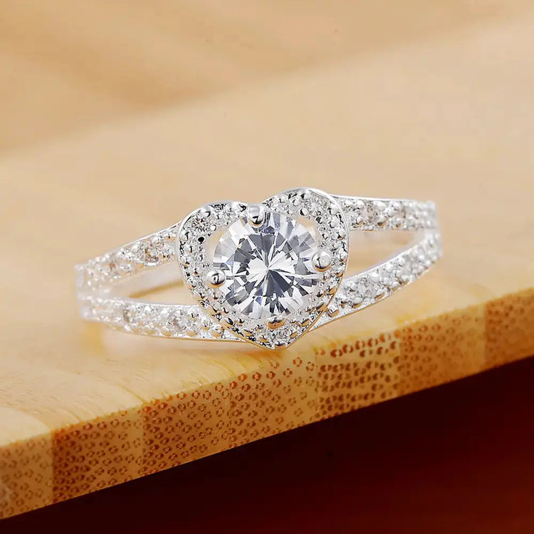 Elegant Heart Ring with Zirconia in 925 Silver Mystorenews.shop