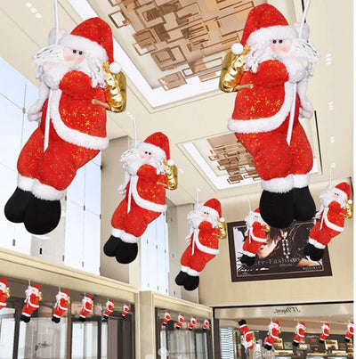 Climbing Santa Claus Christmas Scene Decoration Ornament