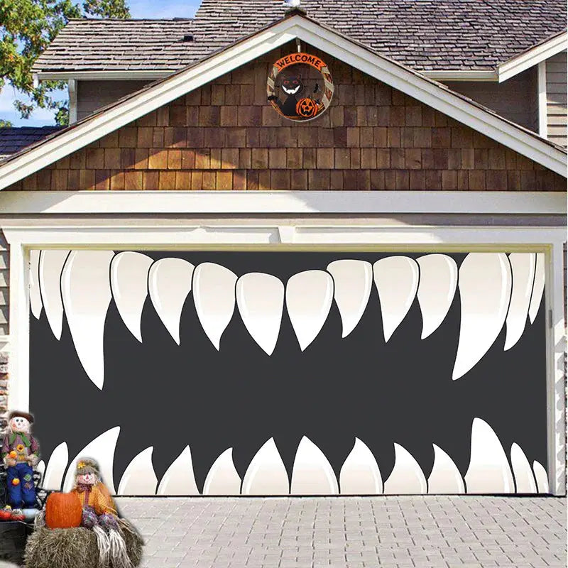 Halloween Misty Forest Garage Door Banner Mystorenews.shop