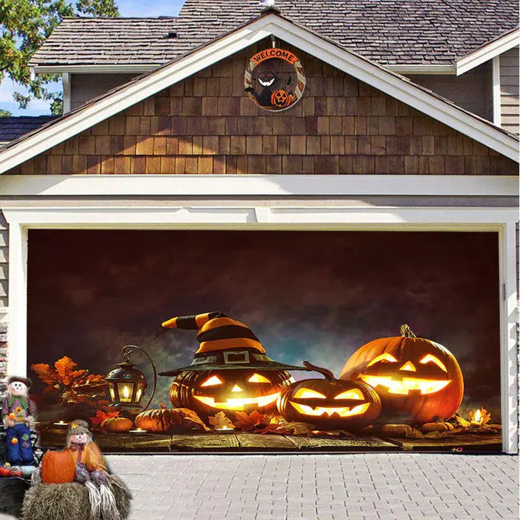 Halloween Misty Forest Garage Door Banner Mystorenews.shop