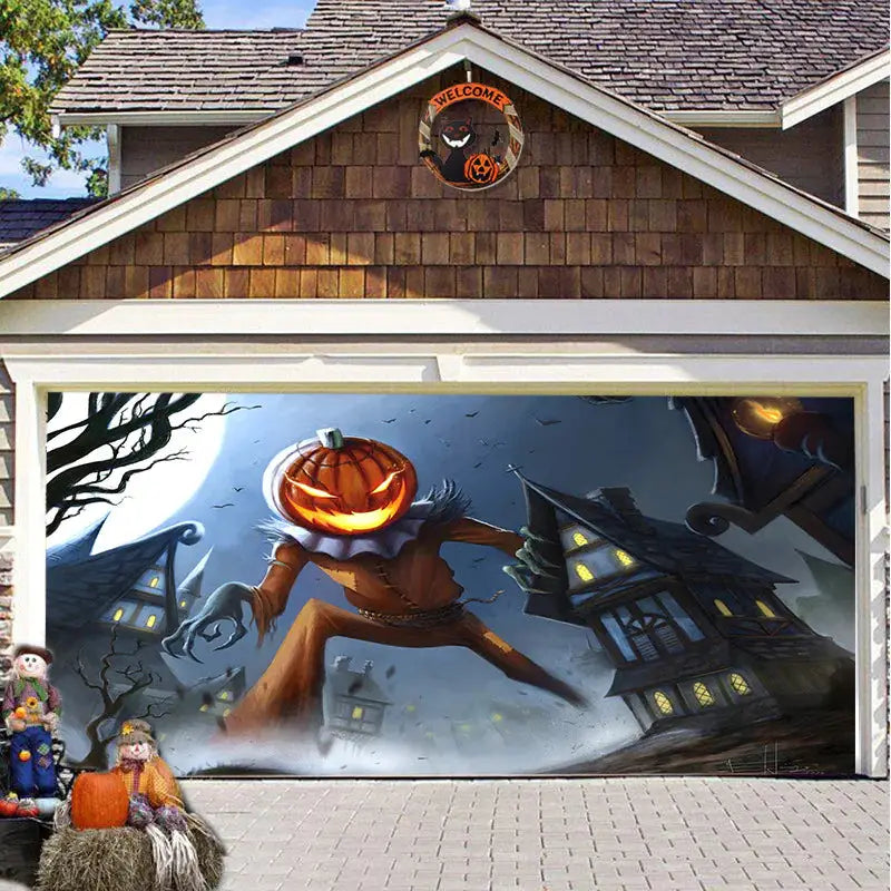 Halloween Misty Forest Garage Door Banner Mystorenews.shop