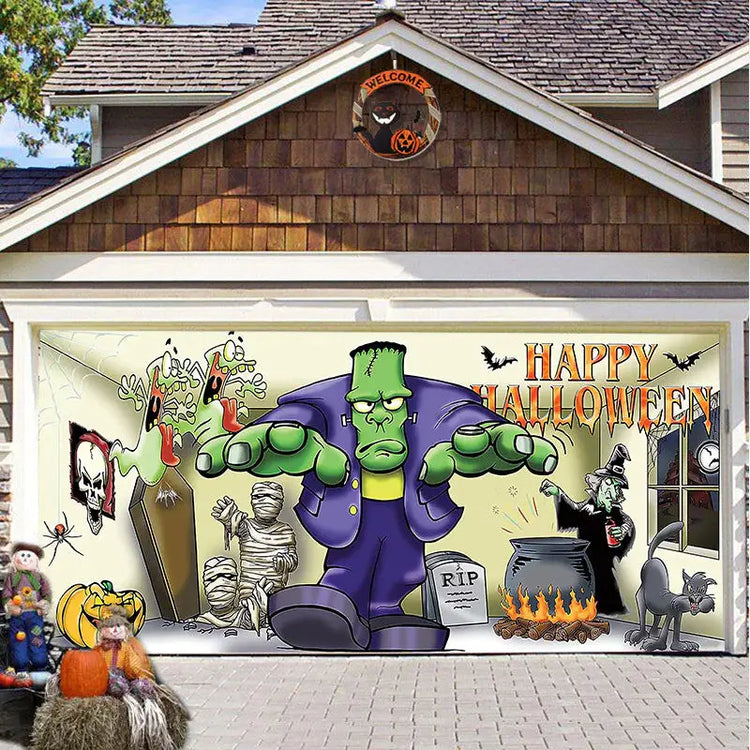 Halloween Misty Forest Garage Door Banner Mystorenews.shop