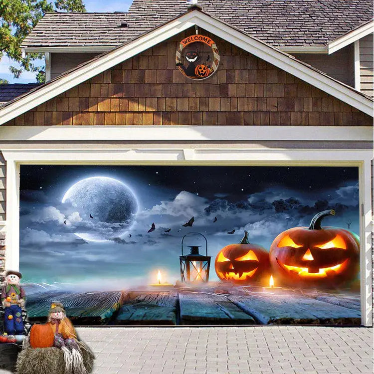 Halloween Misty Forest Garage Door Banner Mystorenews.shop