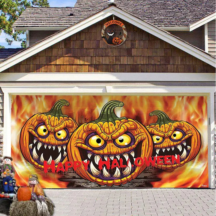 Halloween Misty Forest Garage Door Banner Mystorenews.shop