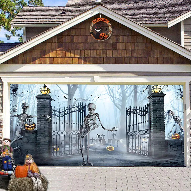 Halloween Misty Forest Garage Door Banner Mystorenews.shop