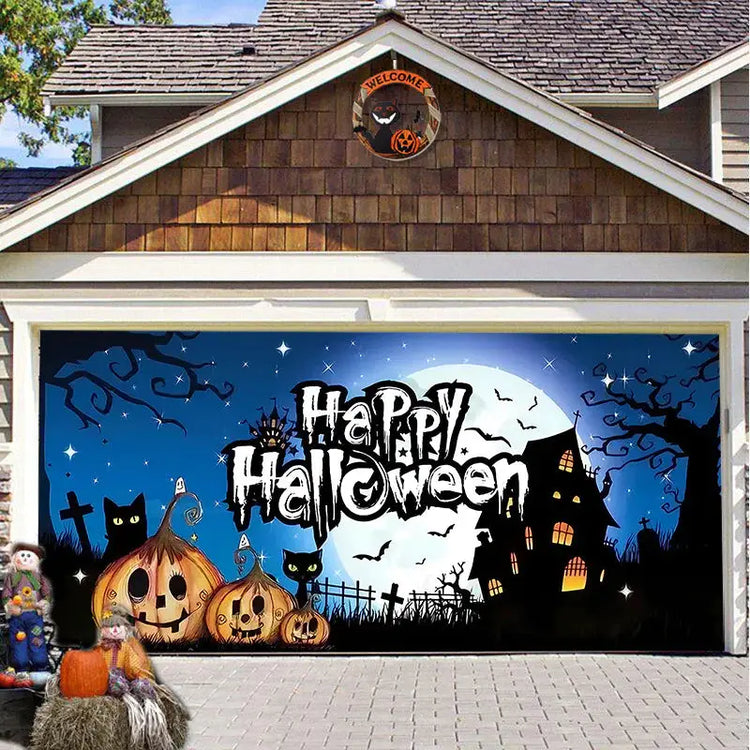 Halloween Misty Forest Garage Door Banner Mystorenews.shop
