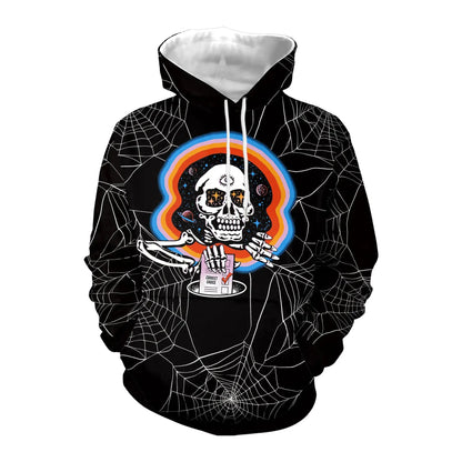 Halloween Skull Hooded Sweatshirt for Women Mystorenews.shop