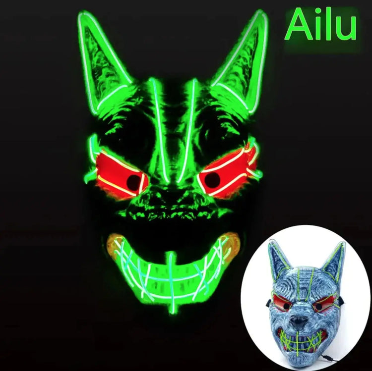 LED Full Face Luminous Halloween Mask Mystorenews.shop