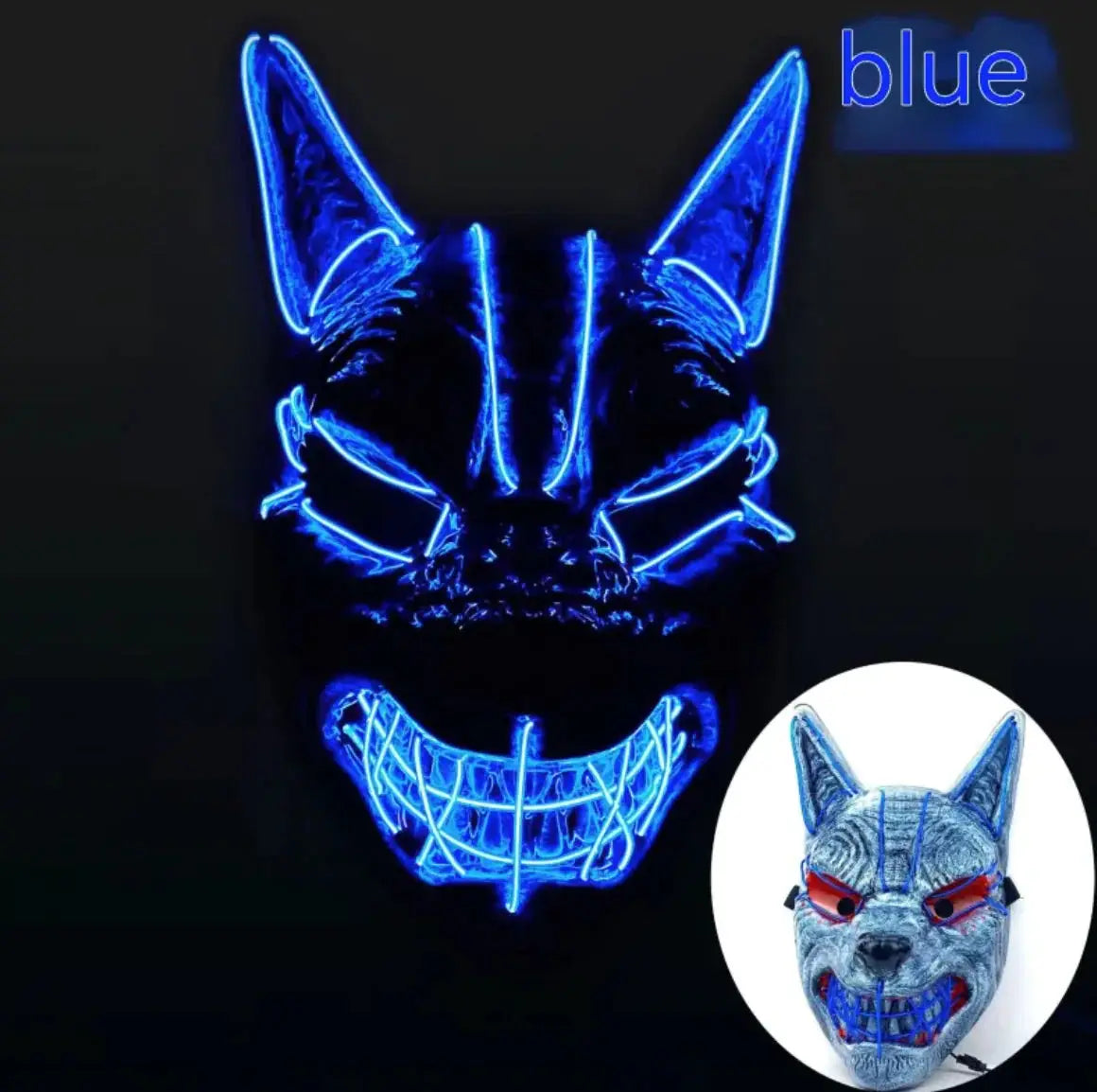 LED Full Face Luminous Halloween Mask Mystorenews.shop