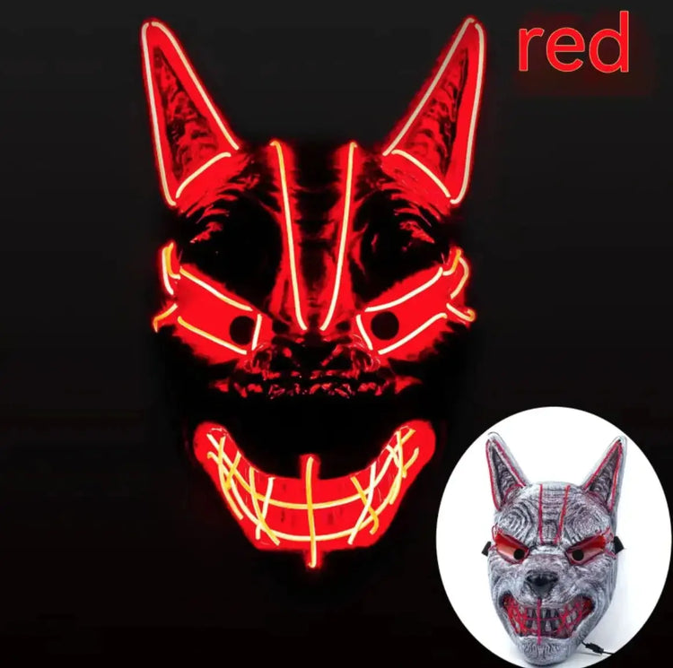 LED Full Face Luminous Halloween Mask Mystorenews.shop