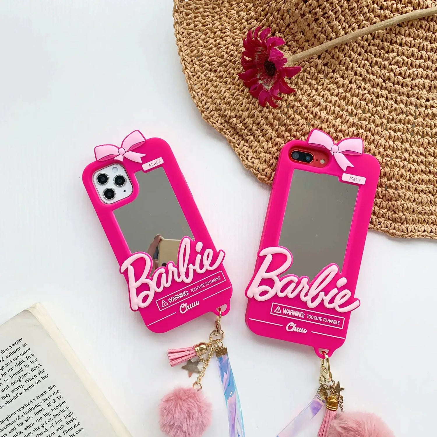 Pink Barbie Mirror Silicone Case for iPhone 14 Pro Max Mystorenews.shop