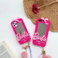 Pink Barbie Mirror Silicone Case for iPhone 14 Pro Max Mystorenews.shop