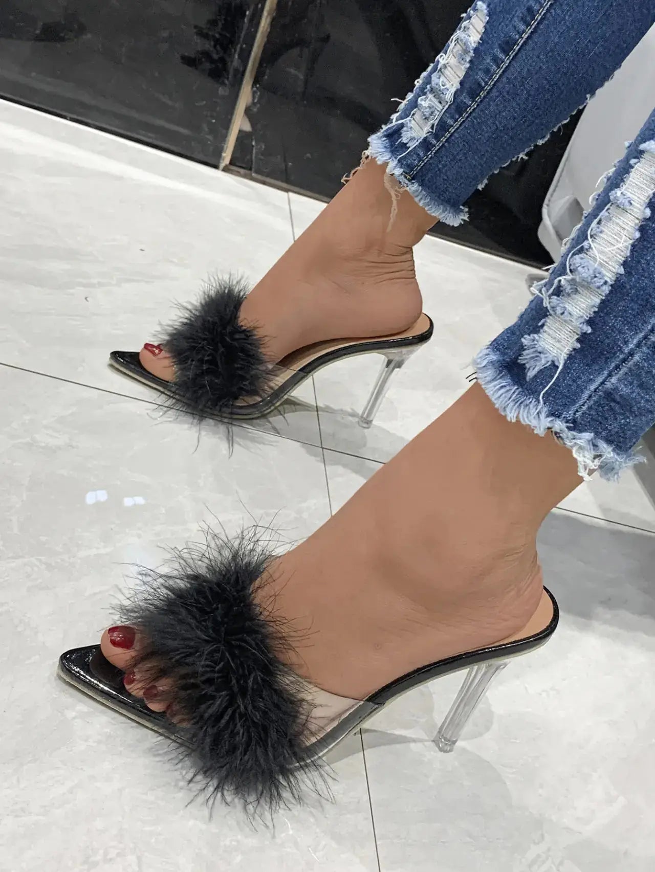 Pointed Toe Stiletto Sandals for Women Mystorenews.shop