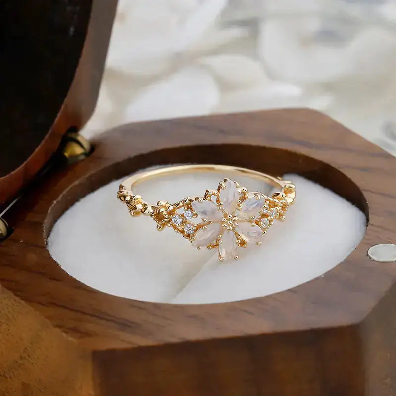 S925 Silver Plated 14K Opal Zircon Ring in Luxury Style Mystorenews.shop