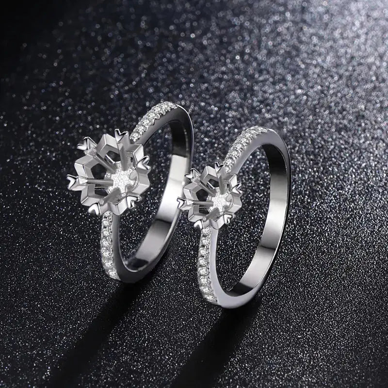 S925 Sterling Silver 1 Carat Moissanite Snow Ring Mystorenews.shop