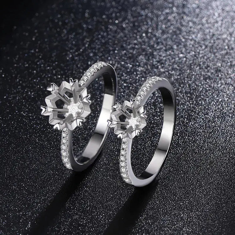 S925 Sterling Silver 1 Carat Moissanite Snow Ring Mystorenews.shop