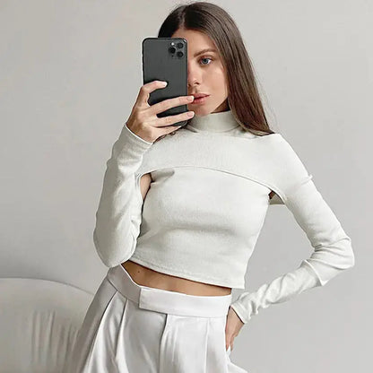 Strapless Solid Color Sexy T-shirt for Women Mystorenews.shop
