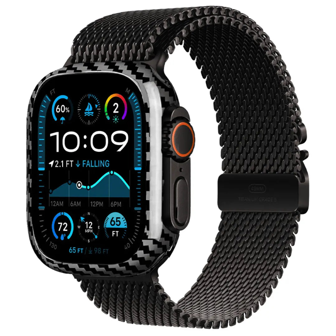 Coque en fibre de carbone pour Apple Watch - Protection légère et durable DC-Simply Carbon Fiber