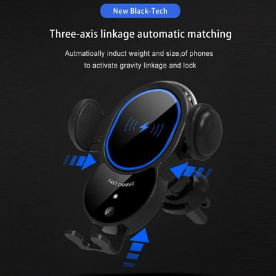 10W Wireless Triangle Mount Automatic Clamping Car Fast Charger