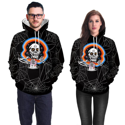 Halloween Skull Hooded Sweatshirt for Women